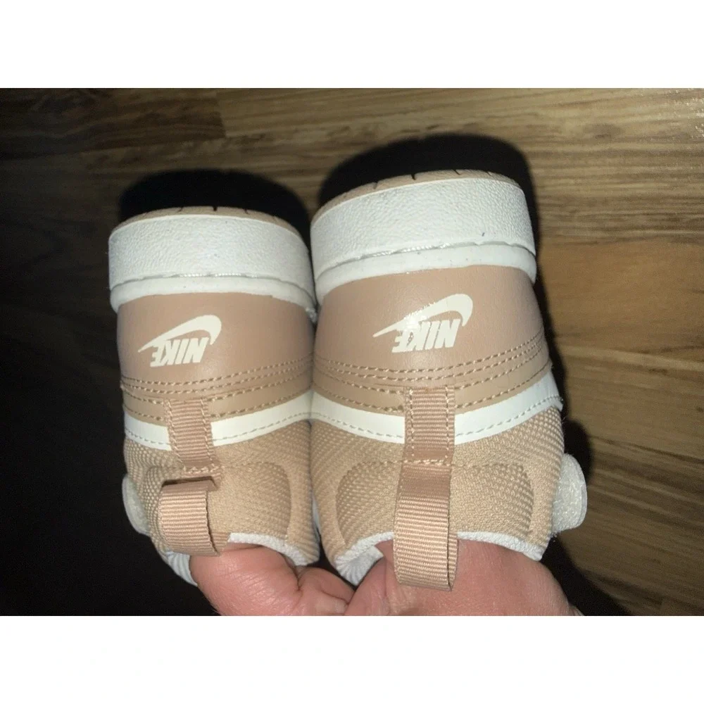 Nike Court Borough Mid 2 Youth Kids Shoes Size 2Y 2 Tan Off‎ White